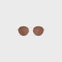 Metal Frame 28 sunglasses in Metal - Light Gold / Brown -  - 1 | CELINE