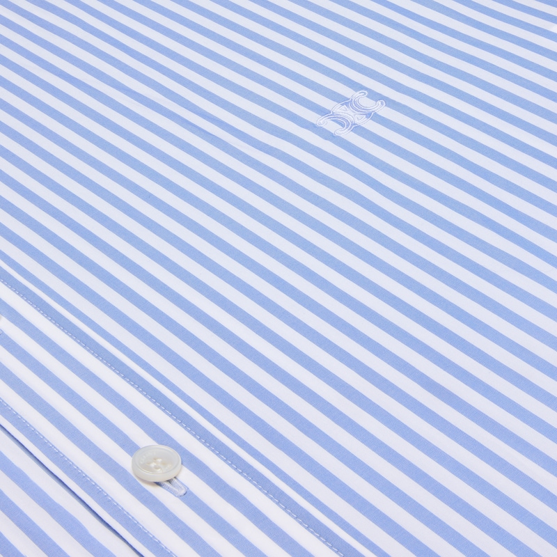 classic shirt IN striped cotton poplin - CRAIE/BLEU CIEL -  - 1 | CELINE