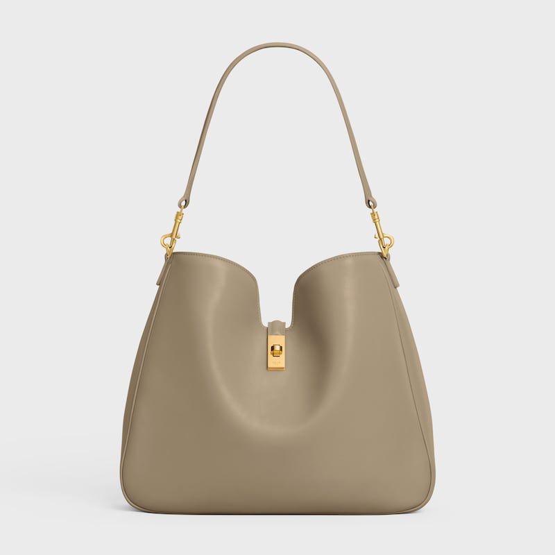 MEDIUM CAMILLE 16 SOFT BAG IN SMOOTH CALFSKIN - MODERN TAUPE - MORE LINES - 1 | CELINE