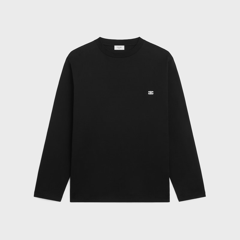 triomphe long-sleeved t-shirt IN cotton jersey - BLACK / WHITE -  - 1 | CELINE