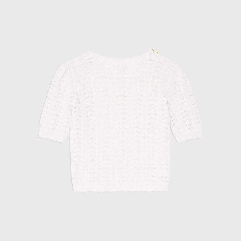 top IN cotton pointelle - WHITE -  - 1 | CELINE