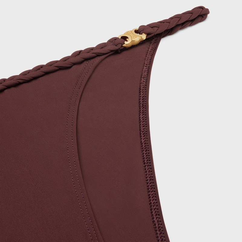 triomphe swimsuit bottom in matte jersey - PRUNE -  - 1 | CELINE