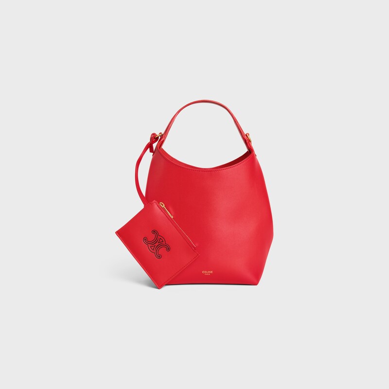 SMALL HOBO IN SUPPLE SMOOTH CALFSKIN - ULTRA RED - GIFTS FOR HER - 1 | CELINE