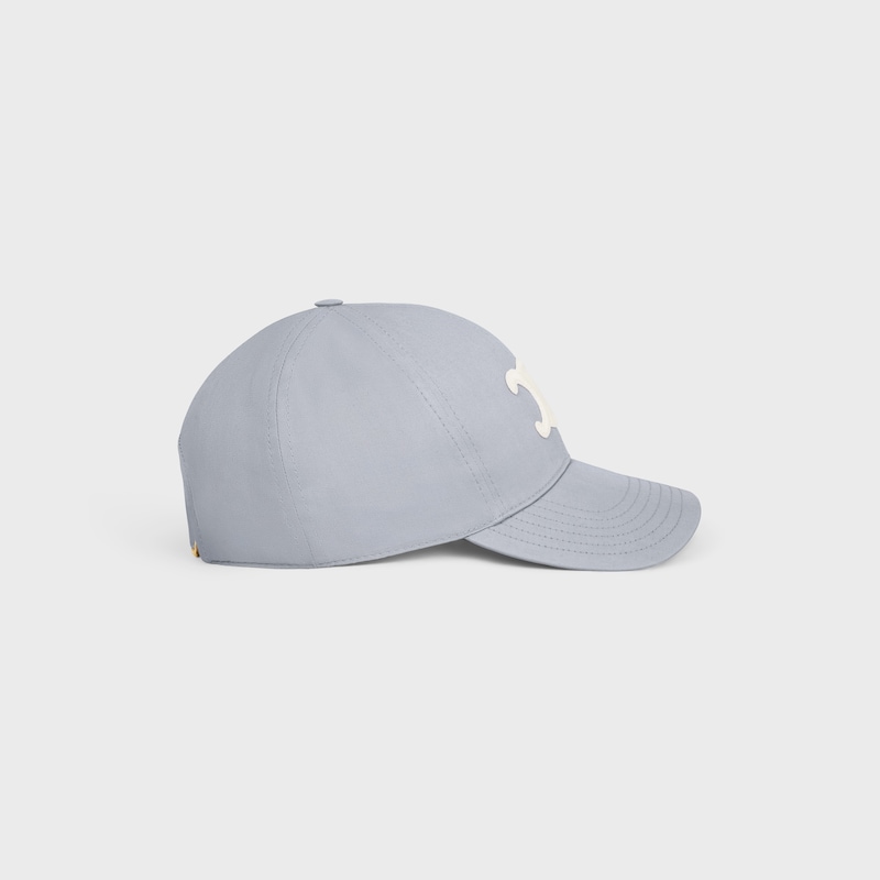 triomphe baseball cap in cotton - PEARL GREY -  - 1 | CELINE