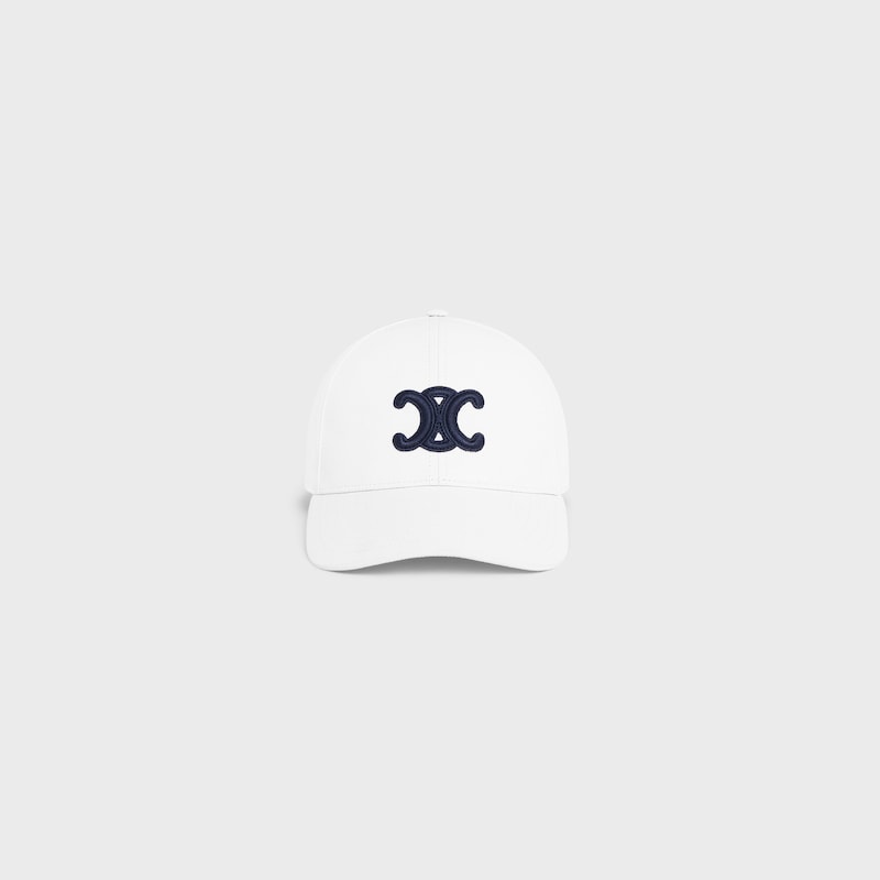 TRIOMPHE BASEBALL CAP IN COTTON - WHITE -  - 1 | CELINE