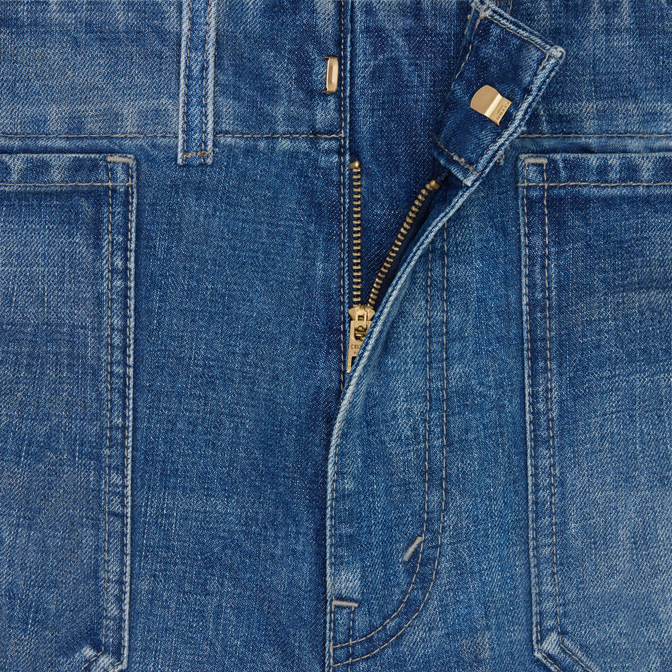 flare jeans 002 IN LIGHTWEIGHT COTTON DENIM - NAVAL INDIGO | CELINE