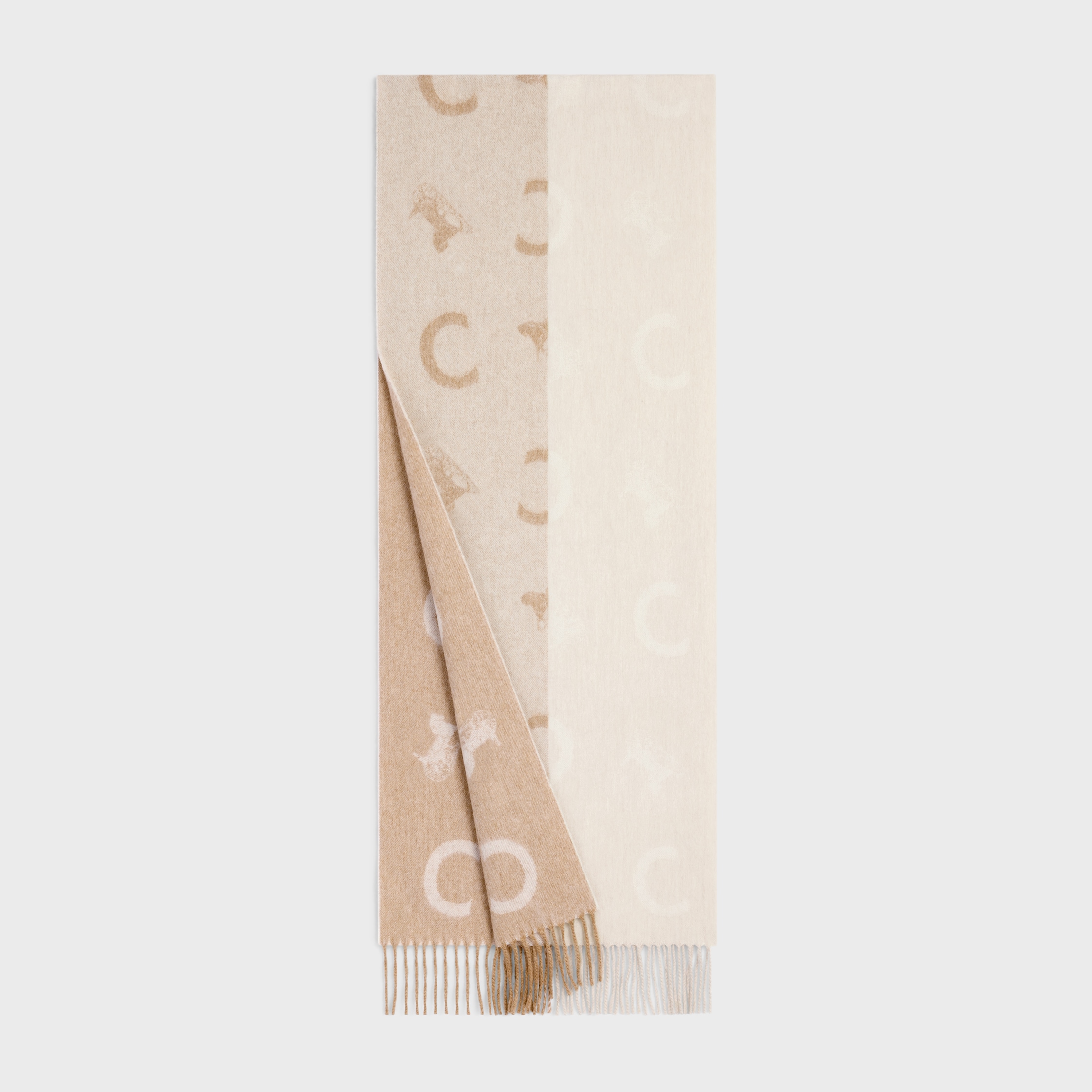 CELINE フーディカシミア コットンS （サルキー）BEIGE/BROWN Celine Wool Sweater + Shawl Set in Beige – SAISON