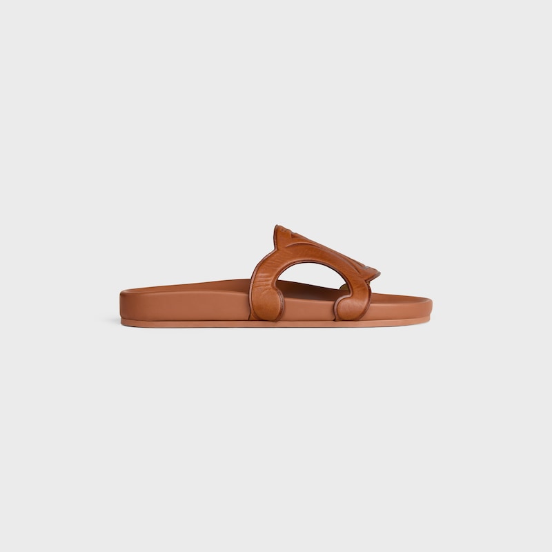 TRIOMPHE SLIDE IN Calfskin - Vegetal Tanning - TAN -  - 1 | CELINE