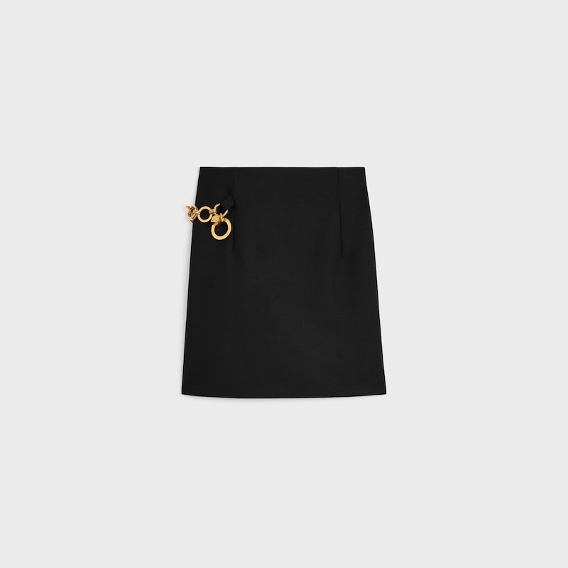 mini skirt IN mohair wool - BLACK -  - 1 | CELINE