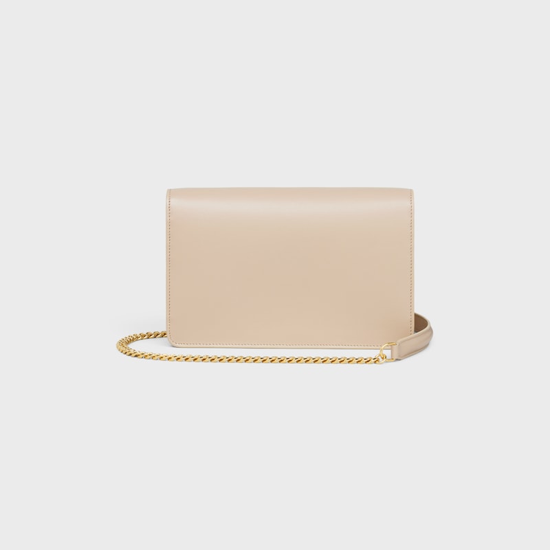 WALLET ON CHAIN MARGO in Shiny calfskin - NUDE - WALLETS ON CHAIN - 1 | CELINE