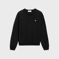 triomphe crew neck sweater in wool - BLACK -  - 1 | CELINE