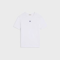 t-shirt triomphe jersey coton c&ocirc;tel&eacute; - BLANC/BLEU MARINE -  - 1 | CELINE
