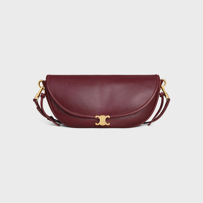 LITTLE HALFMOON SOFT TRIOMPHE IN SUPPLE SHINY LAMBSKIN - SYRAH - GIFTS FOR HER - 1 | CELINE