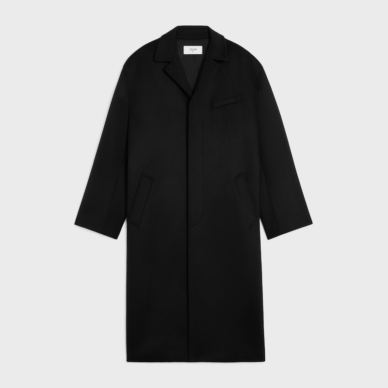 mac coat IN WOOL CLOTH - BLACK -  - 1 | CELINE