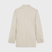 jaqueta camden em gabardine de lã listrada - VANILLA/PRETO - - 2 | CELINE