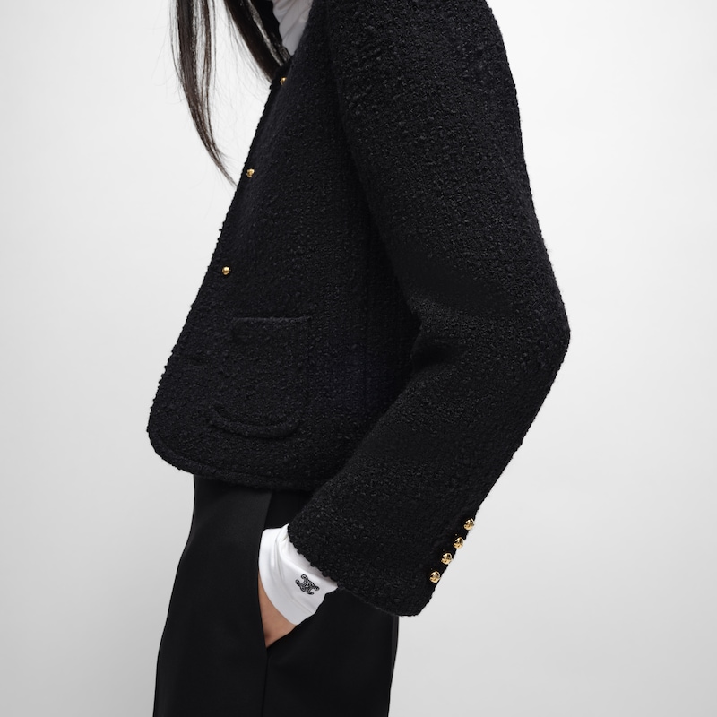 veste icône natté laine - Noir -  - 1 | CELINE