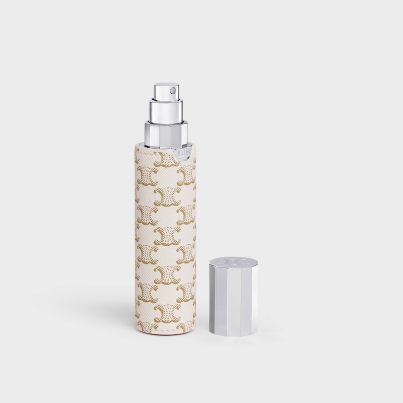 TRAVEL SPRAY Case in Triomphe Canvas and Calfskin - WHITE - TRAVEL SPRAYS - 1 | CELINE