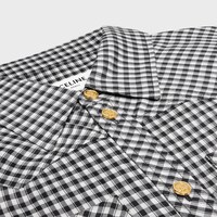 mini shirt dress IN vichy silk - CRAIE/GRIS/BLEU -  - 2 | CELINE