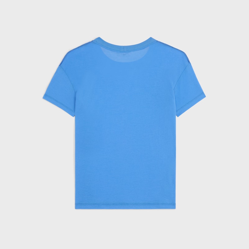 regular t-shirt IN FINE COTTON JERSEY - PEACOCK BLUE -  - 1 | CELINE