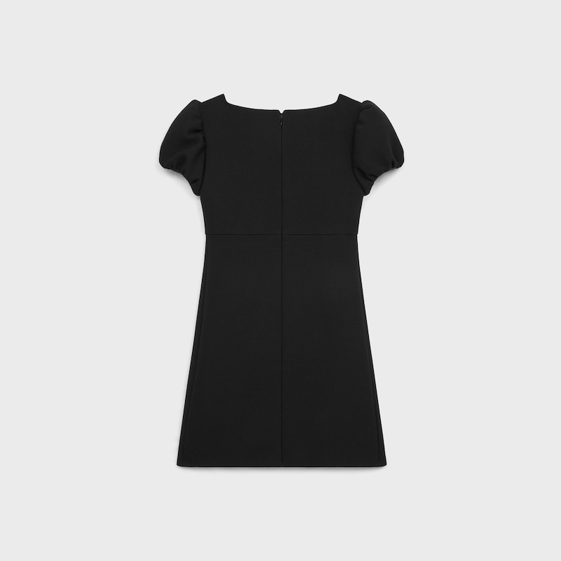 Minikleid mit Schmuckkn&ouml;pfen aus Wollpiqu&eacute; - SCHWARZ -  - 1 | CELINE