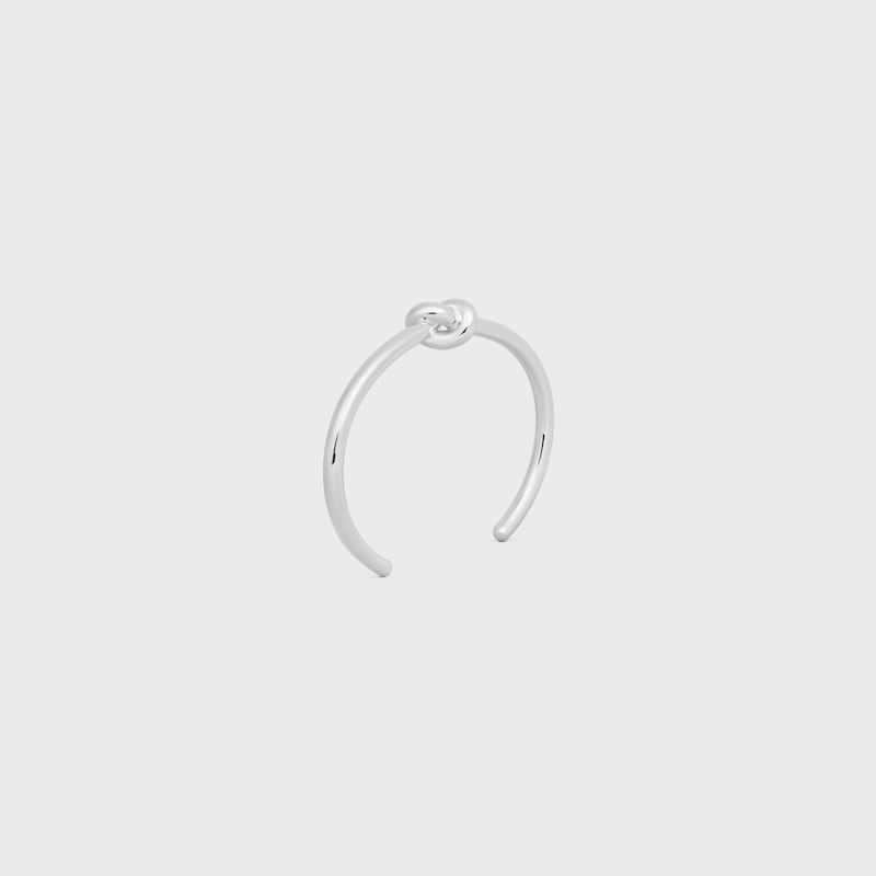 Knot Cuff in Brass with Rhodium Finish - SILVER -  - 1 | CELINE