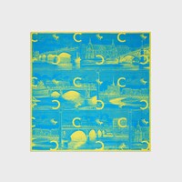 square IN silk twill - BLUE / YELLOW -  - 1 | CELINE