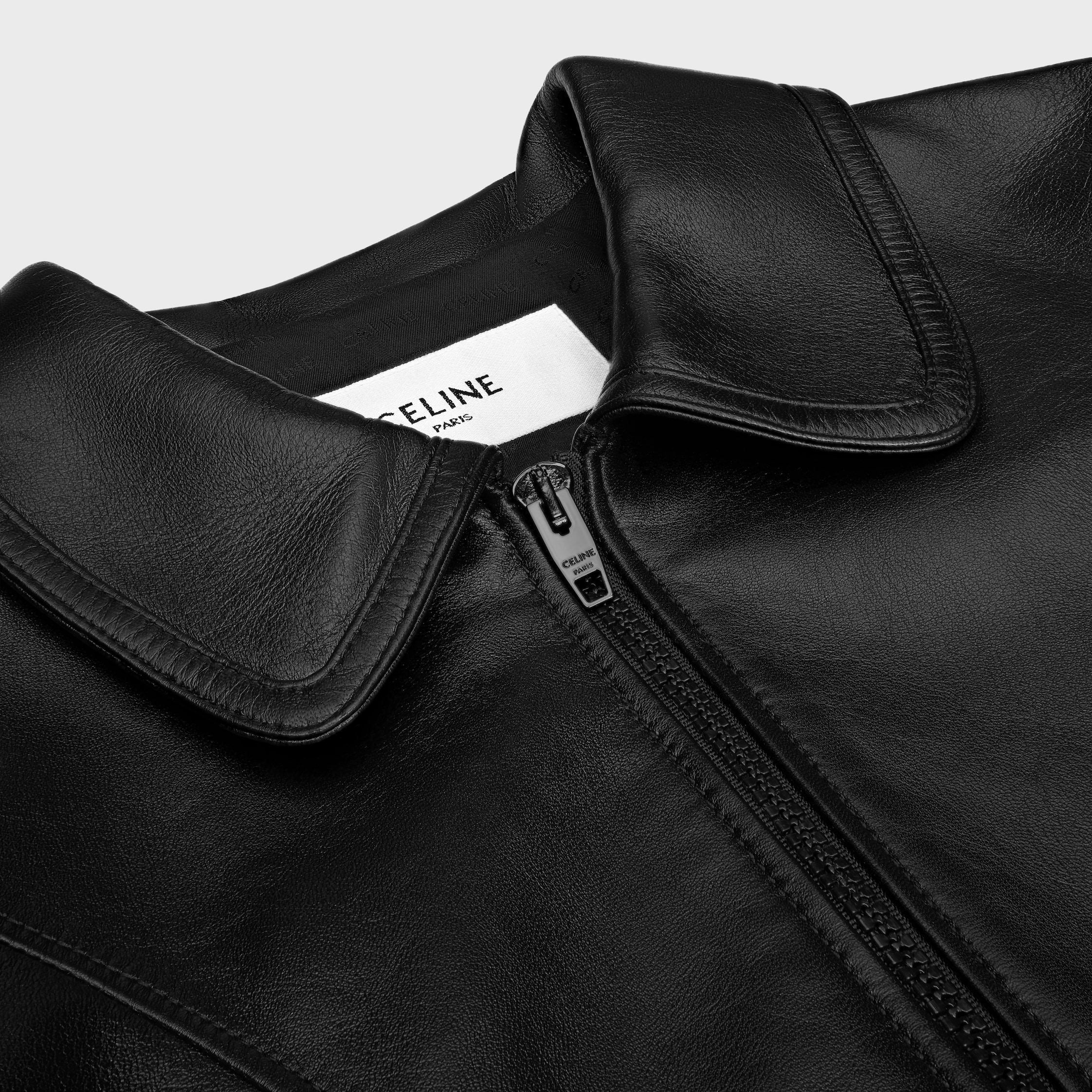 ジャケット STRAIGHT BLOUSON JACKET IN PATENT LAMBSKIN LEATHER Women's Straight blouson jacket in soft lambskin | CELINE | 24S