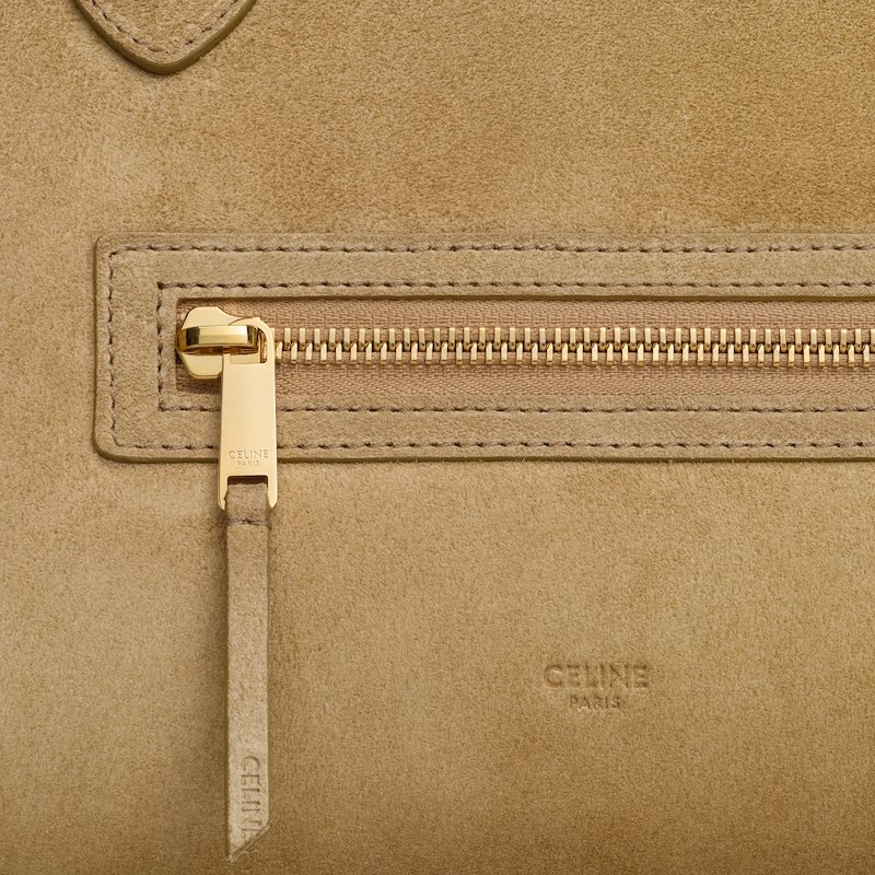 LUGGAGE IN SUEDE CALFSKIN - BEIGE - TOP-HANDLE BAGS - 1 | CELINE