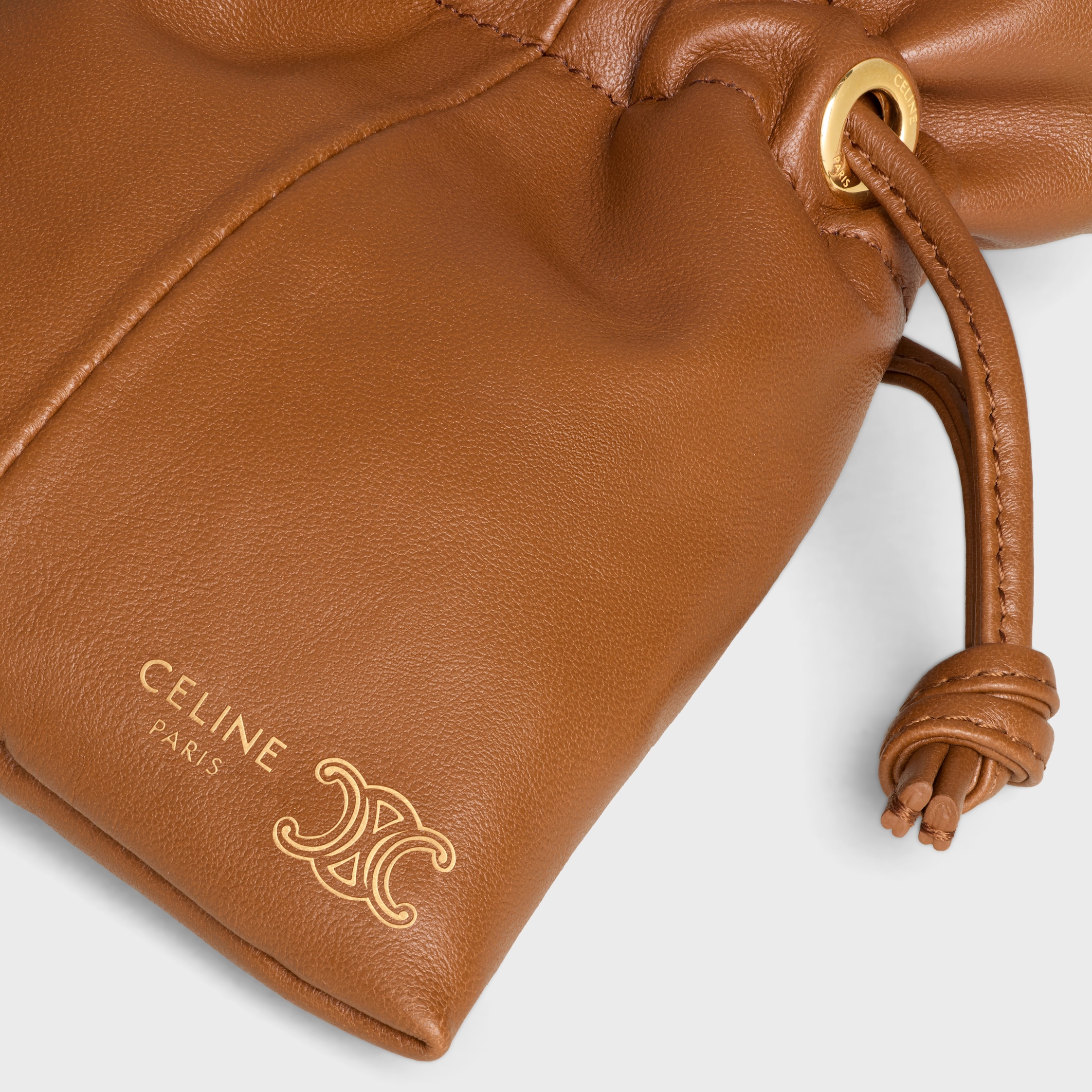 MICRO CRYSTAL POUCH IN SMOOTH LAMBSKIN - SOFT TAN | CELINE