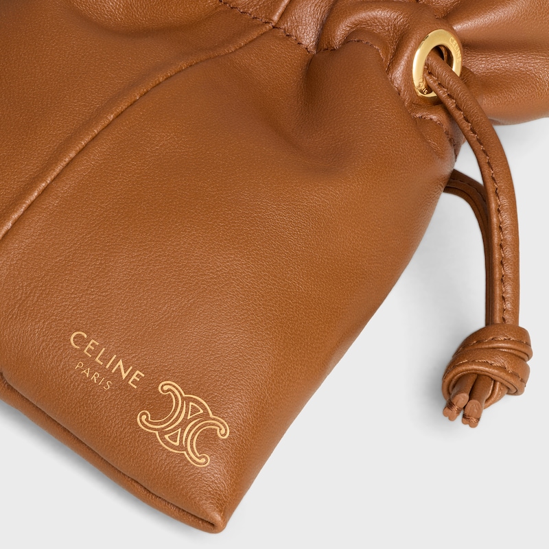 POCHETTE CON MICROCRISTALES DE PIEL DE CORDERO LISA - TOSTADO SUAVE - CHARMS Y ACCESORIOS - 1 | CELINE