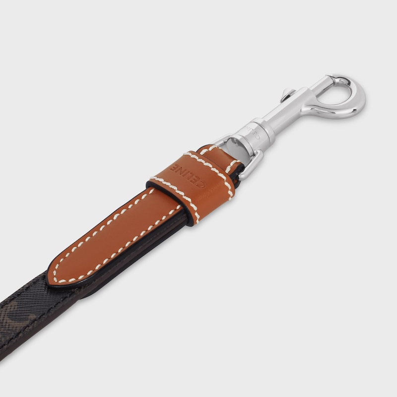 Adjustable Dog Leash in Triomphe Canvas and Calfskin - TAN - SMALL GIFTS - 1 | CELINE