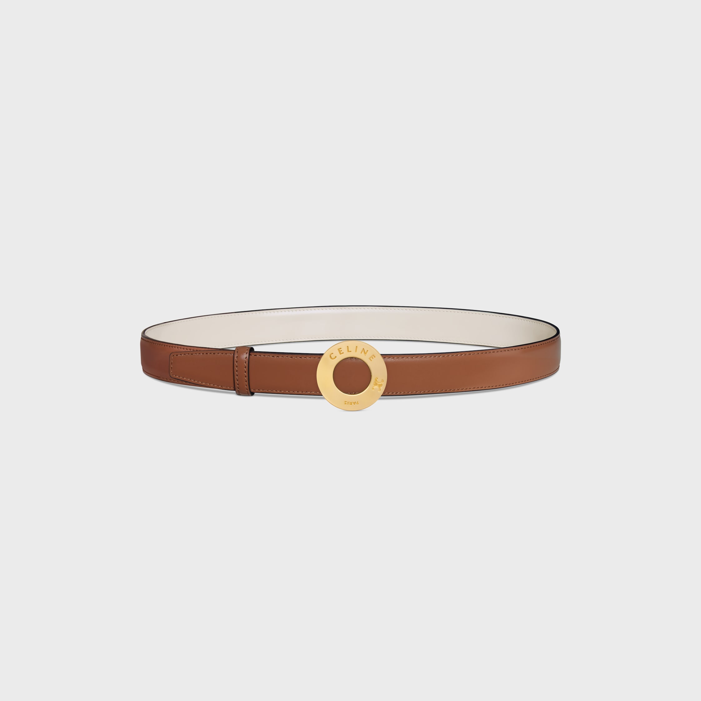 CELINE DISC BUCKLE & REVERSIBLE STRAP 25MM - TAN / RICE | CELINE