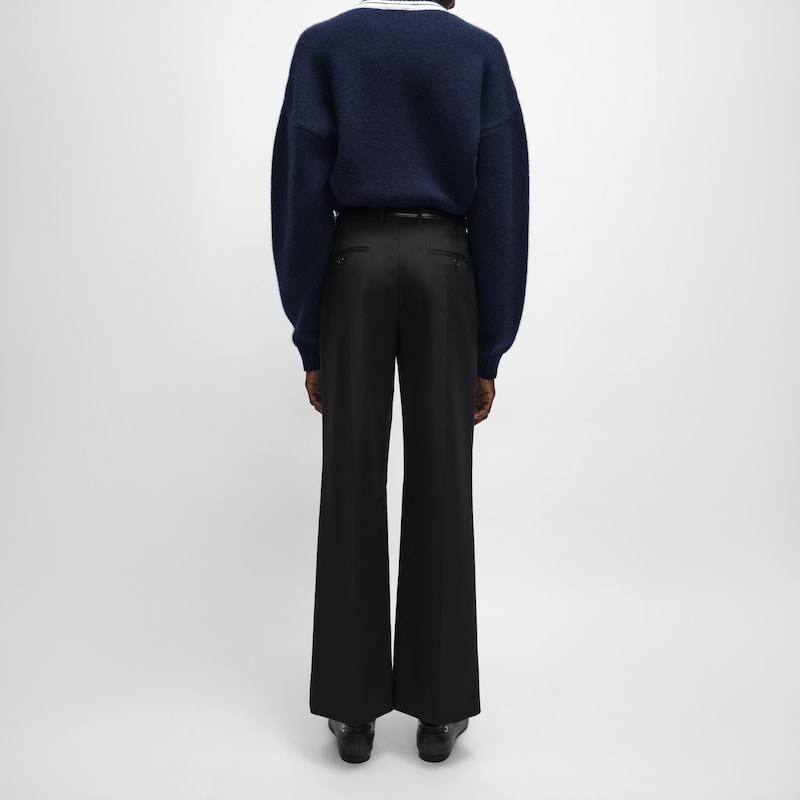 ethan trousers IN mohair wool - BLACK -  - 1 | CELINE