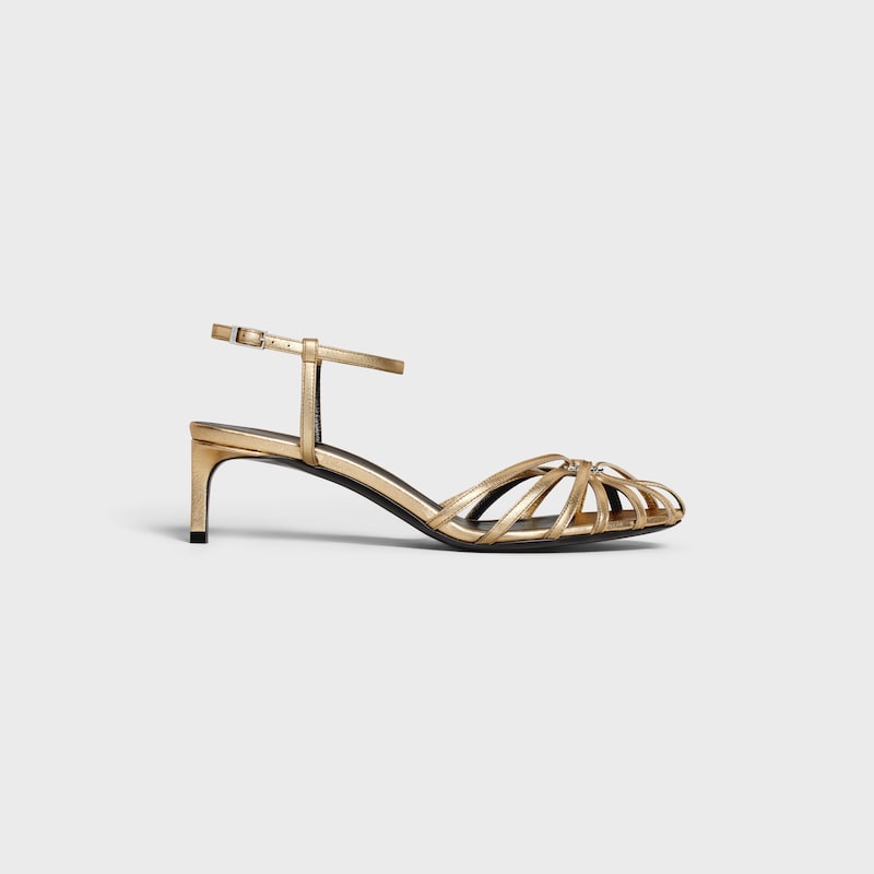 CELINE TRIOMPHE SANDAL in Laminated lambskin - GOLD -  - 1 | CELINE