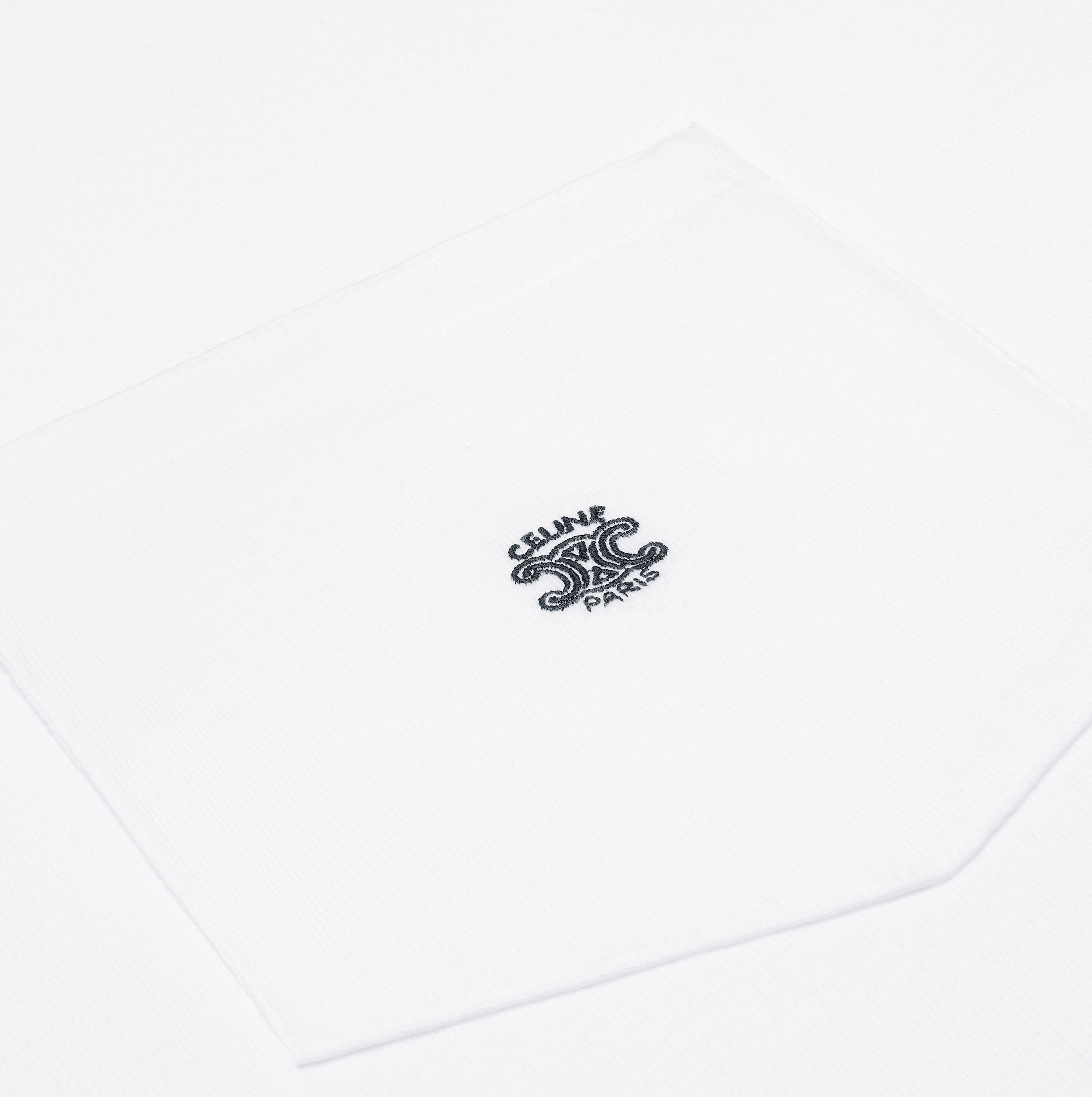LONG-SLEEVED T-SHIRT IN cotton jersey - OPTIC WHITE/BLACK | CELINE