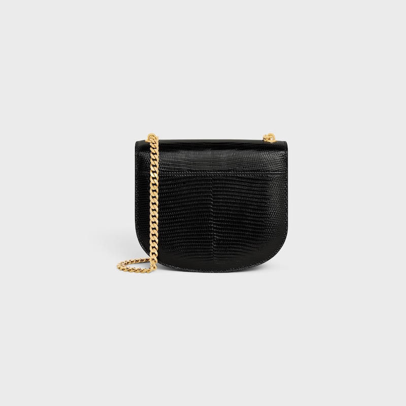 BOLSO BESACE CON CADENA CLEA DE PIEL DE LAGARTO - NEGRO - M&Aacute;S MODELOS - 1 | CELINE