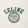 CELINE 루즈 블라종 스웨트셔츠 - 코튼 플리스 - WASHED WHITE/ MOSS GREEN -  - 3 | CELINE