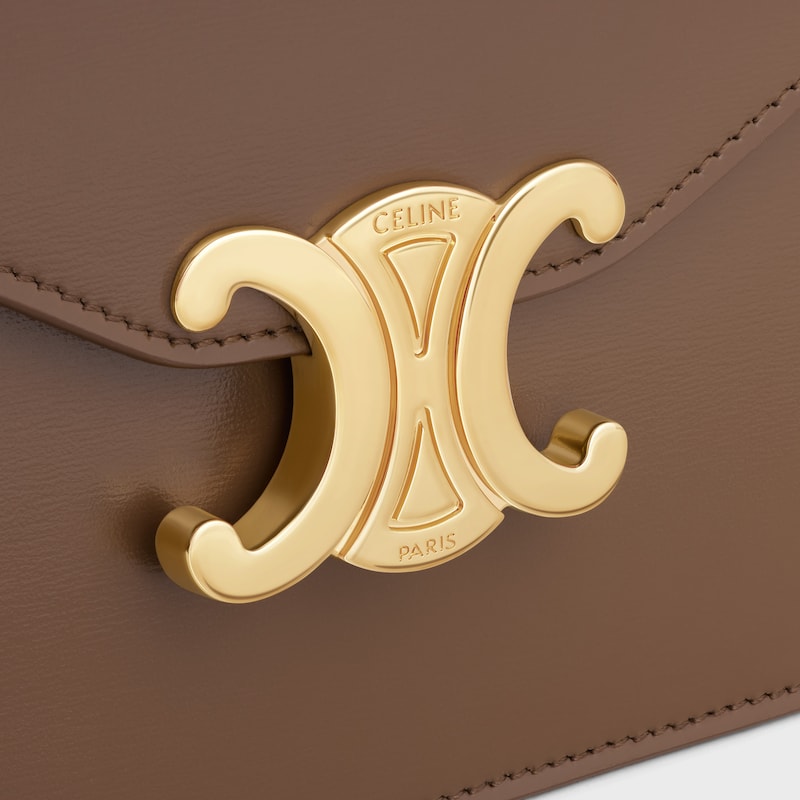 WALLET ON CHAIN MARGO in Shiny calfskin - GLAZED BROWN - WALLETS ON CHAIN - 1 | CELINE