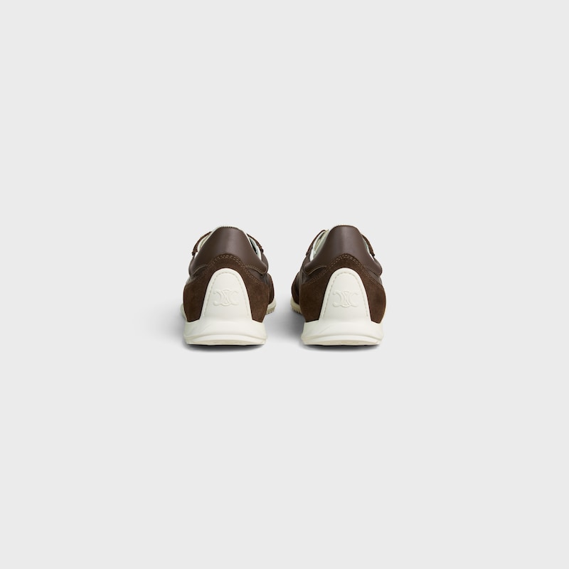 RACER SNEAKER IN NYLON, SUEDE CALFSKIN AND CALFSKIN - KHAKI/ECRU -  - 1 | CELINE