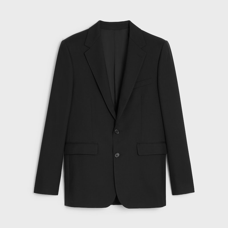classic jacket IN wool gabardine - BLACK -  - 1 | CELINE