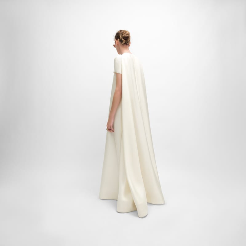 VESTIDO DE ORGANZA DE SEDA - Blanco crudo -  - 1 | CELINE