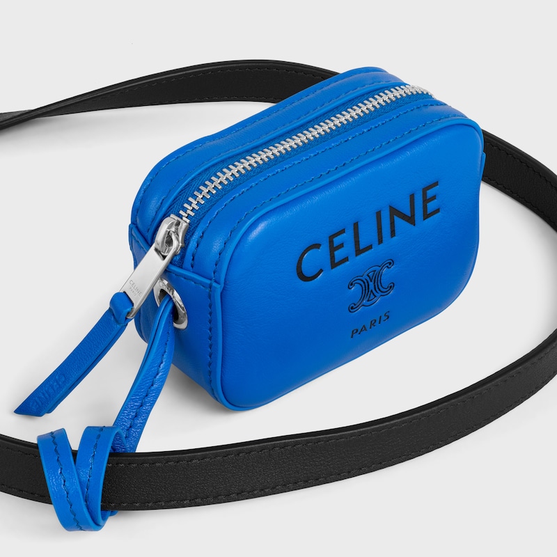 MESSENGER BAG WITH CHARM IN SMOOTH CALFSKIN AND LAMBSKIN - BLACK / ULTRA BLUE - CROSS-BODY BAGS - 1 | CELINE