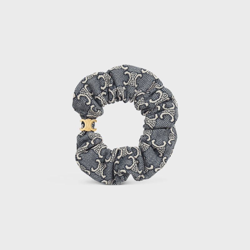 CELINE TRIOMPHE提花发圈 - 海军蓝/淡褐色/金色 - 髮飾 - 1 | CELINE