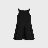 embroidered dress IN double wool crepe - BLACK -  - 2 | CELINE