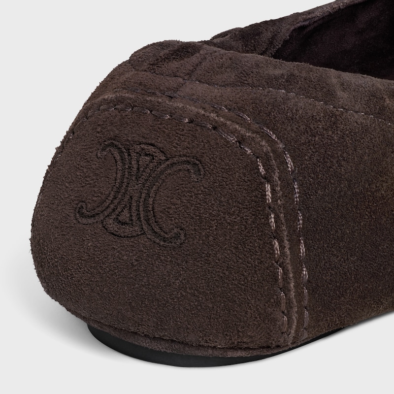 ADAM LOAFER IN SUEDE CALFSKIN - DARK BROWN -  - 1 | CELINE