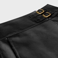 mini kilt skirt in soft lambskin - BLACK -  - 1 | CELINE