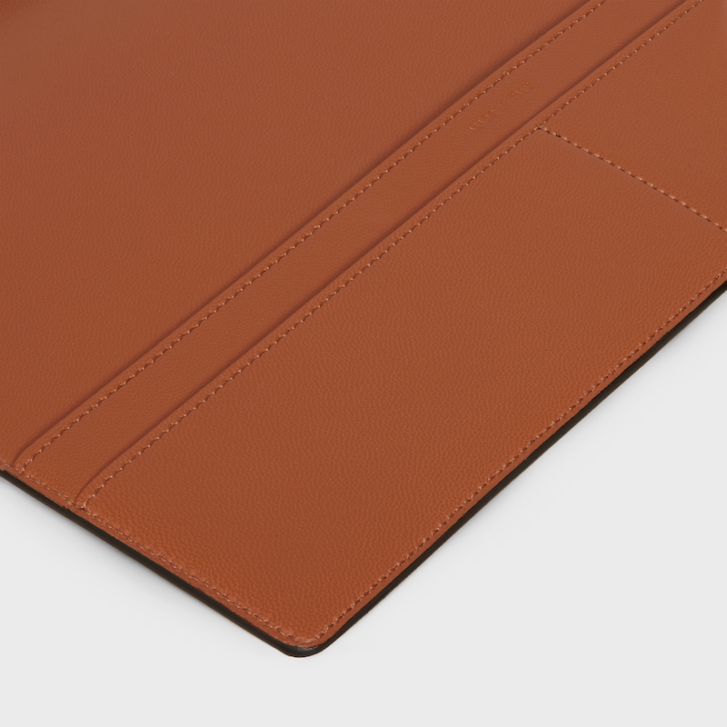 Triomphe帆布及小牛皮大型筆記簿封套 - 棕黃色 - 文具 - 1 | CELINE