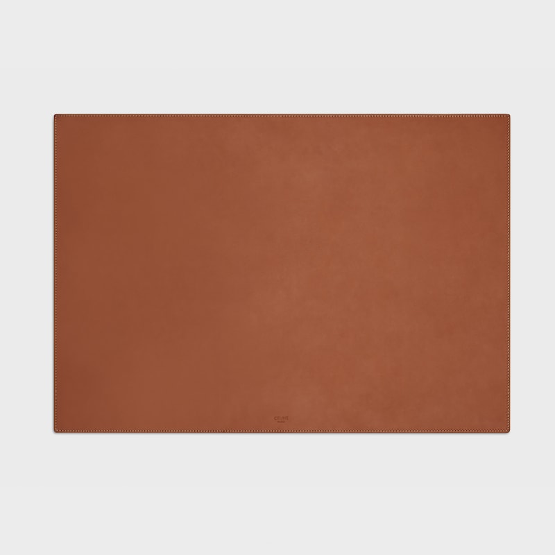 Desk Pad in Natural Calfskin - TAN - CELINE MAISON - 1 | CELINE