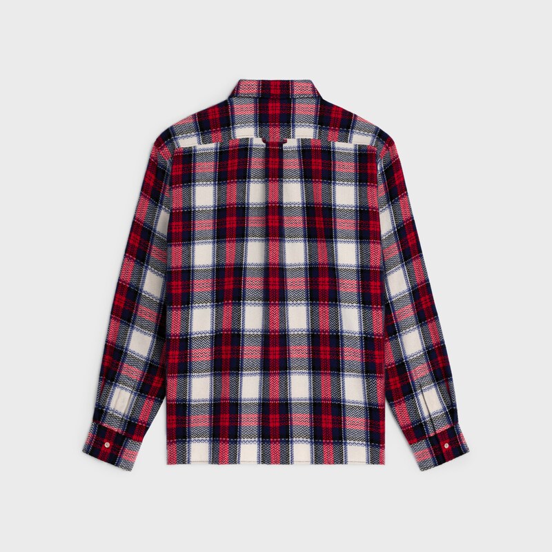 overshirt IN checked cashmere - BLACK/RED/WHITE -  - 1 | CELINE