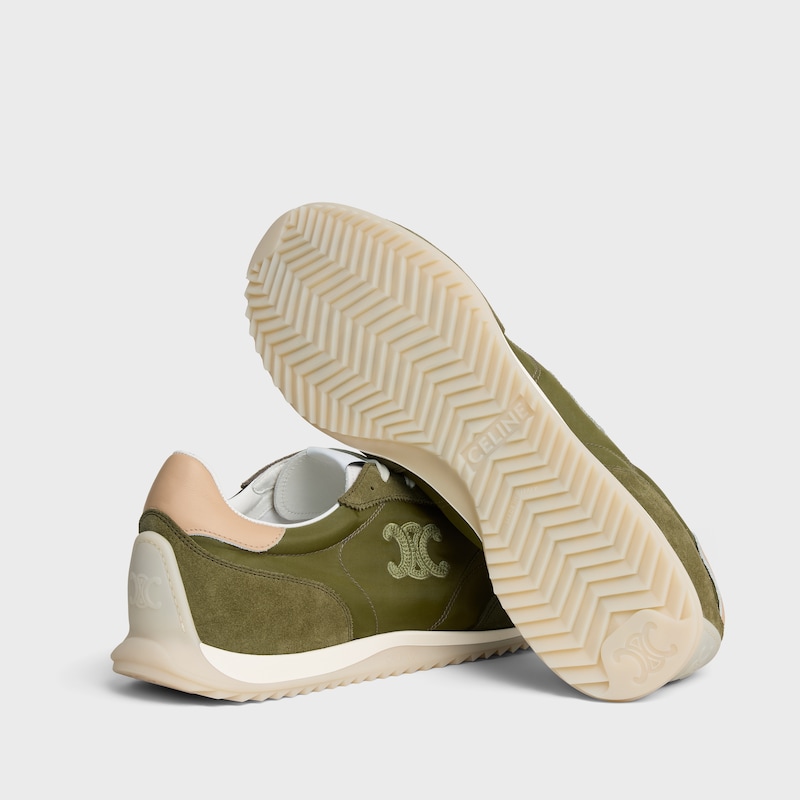 RACER SNEAKER IN NYLON, SUEDE CALFSKIN AND CALFSKIN - OLIVE -  - 1 | CELINE